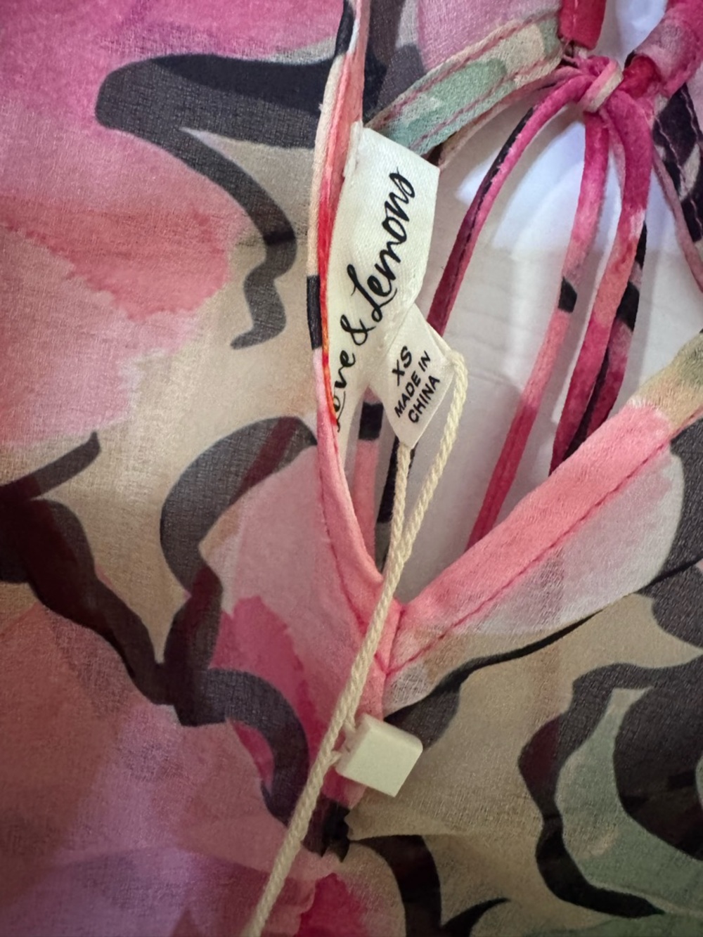 NWT For Love & Lemons Tiana Printed Floral Sheer Cut Out Midi Dress Size XS - Picture 9 of 9